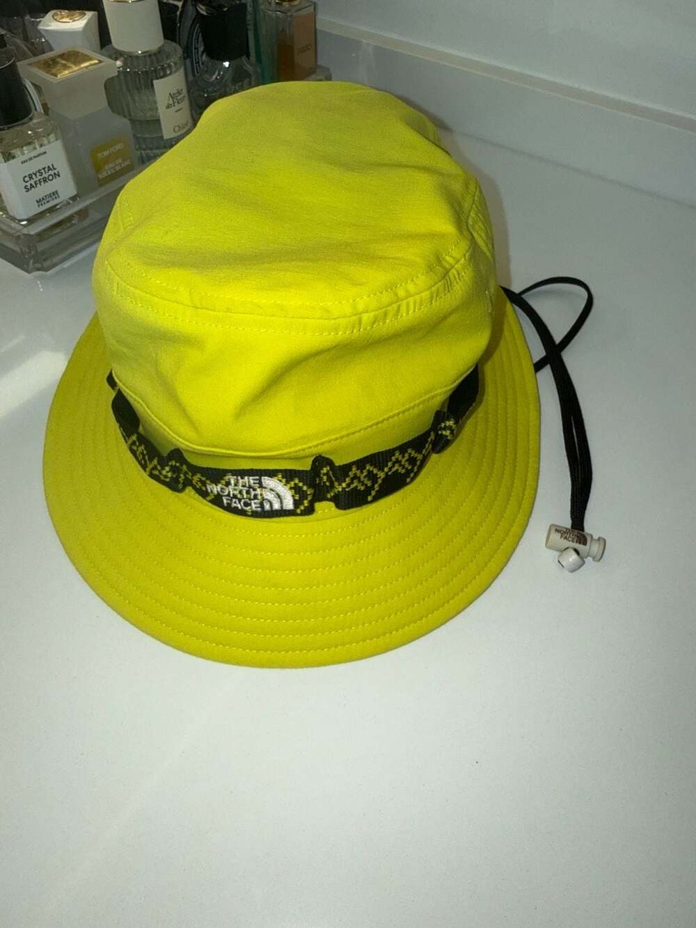 The North Face Cypress Bucket Hat Acid Yellow TNF Logo Band S/M